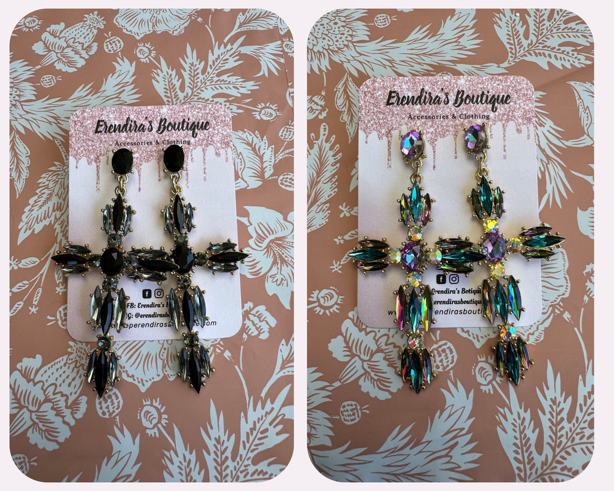 Cross Rhinestone Earrings