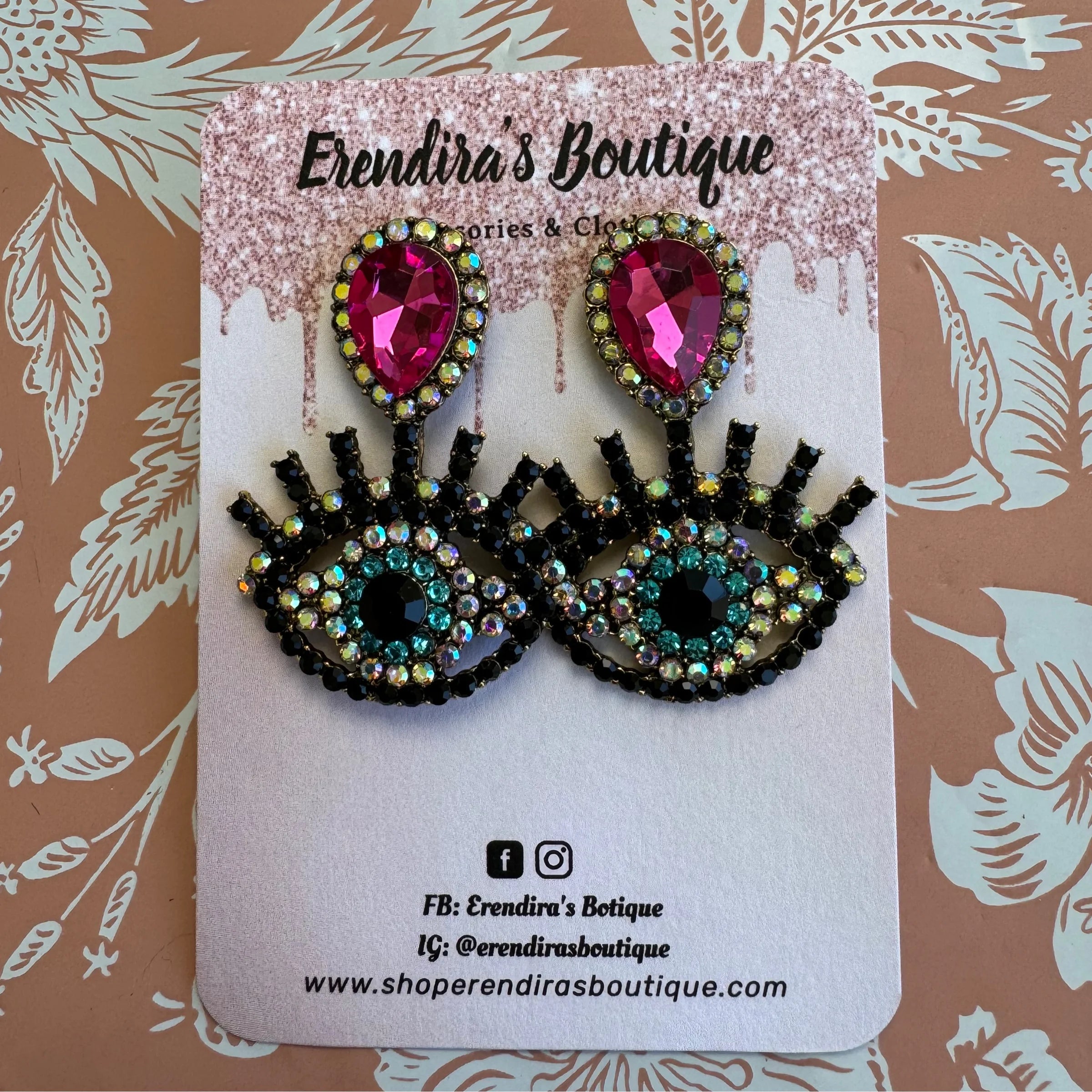 Gemstone Eye Drop Earrings