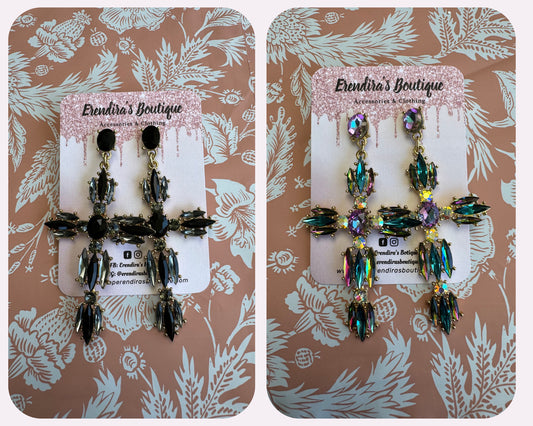 Cross Rhinestone Earrings