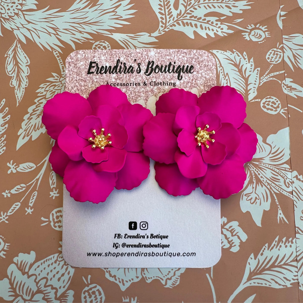 Flower Plated Ear Studs