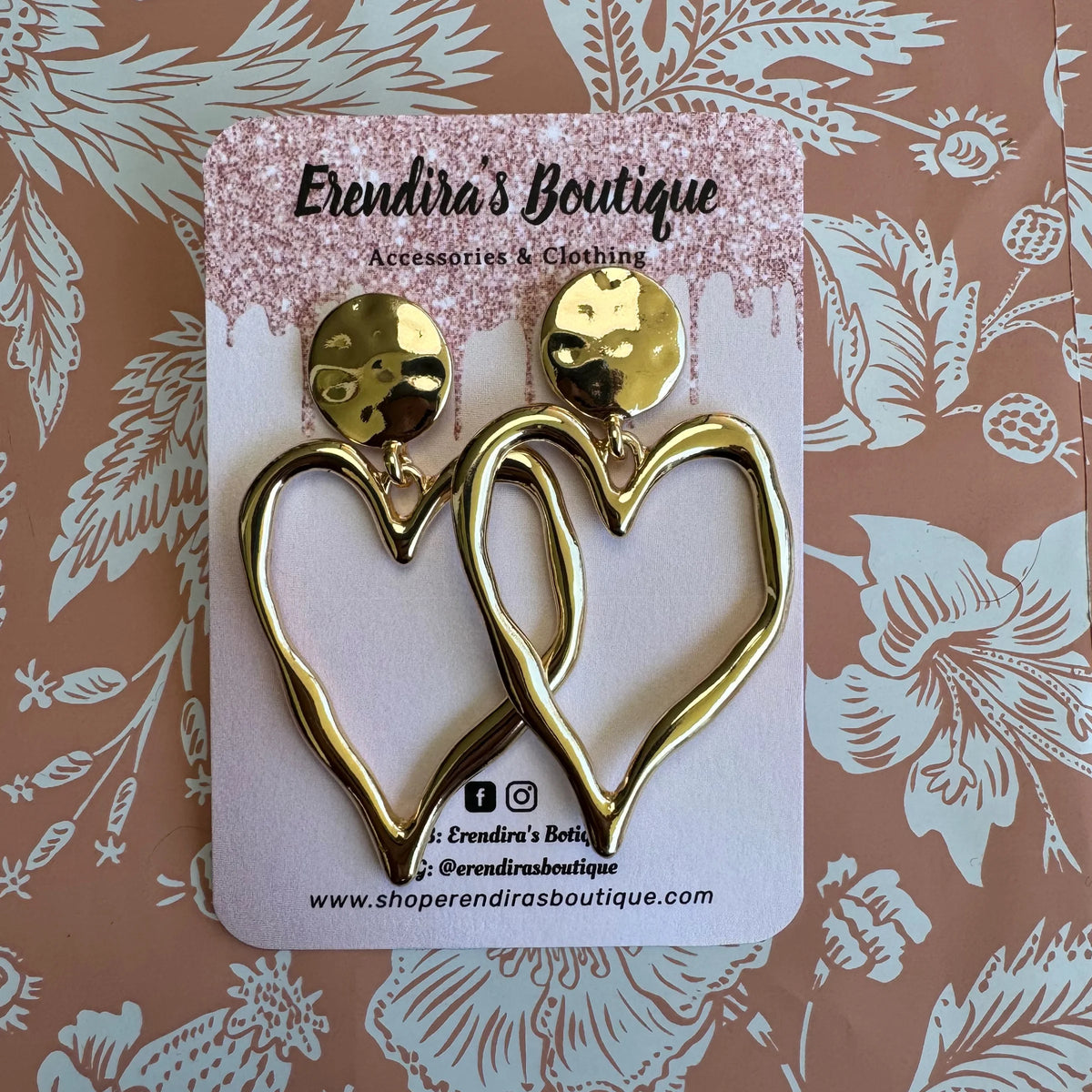 Gold Heart Shaped Earrings
