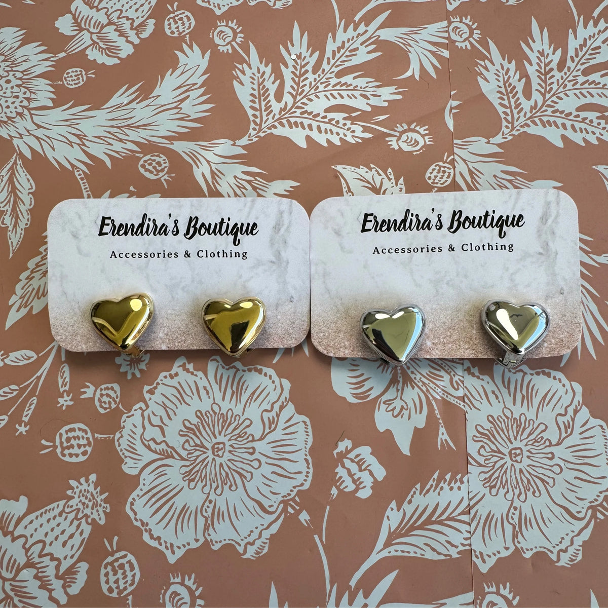 Heart Shaped Ear Studs